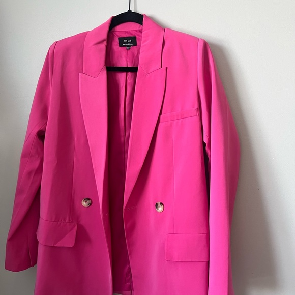 Vici, WHINN Pocketed Blazer - XS Hot Pink - Picture 4 of 6